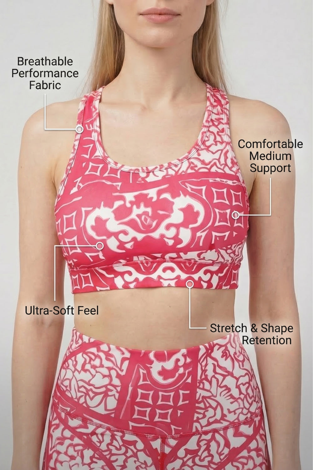 StudioPrint Ornamental Sports Bra Apparel & Accessories > Activewear > Sports Bras by Profit Outfits