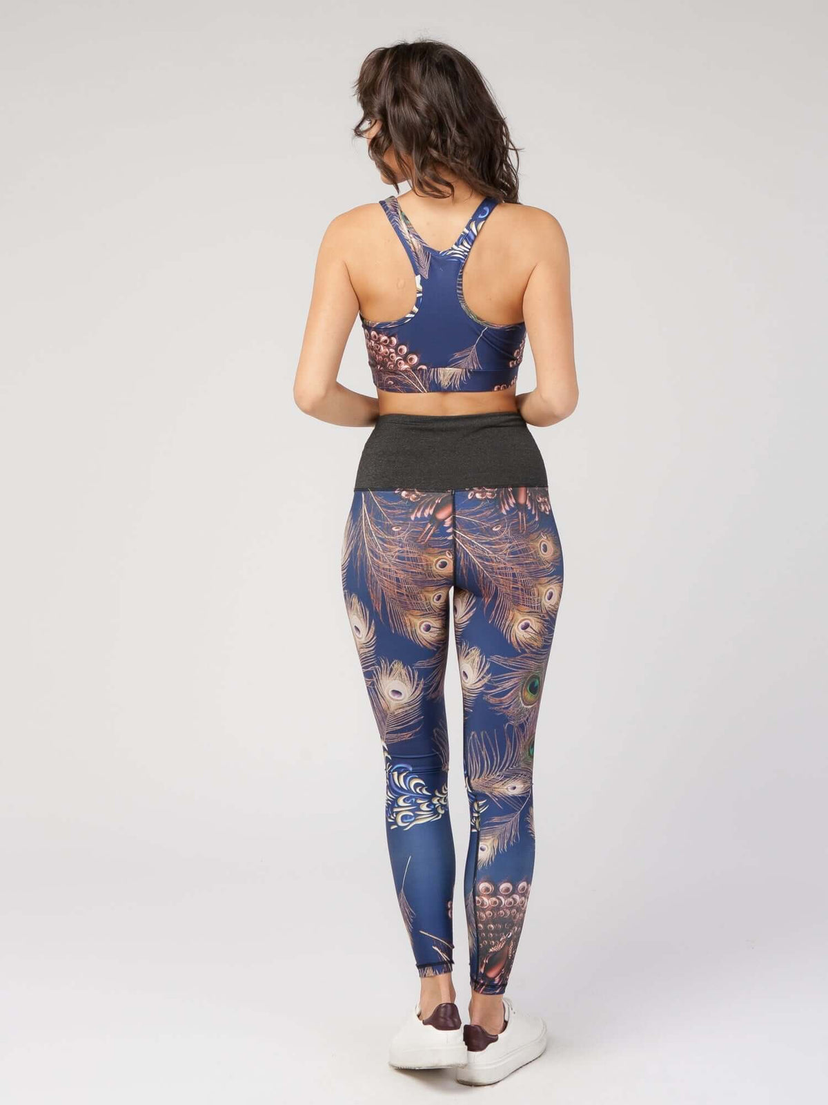 StudioPrint Peacock Feather Sports Bra Apparel & Accessories > Activewear > Sports Bras by Profit Outfits