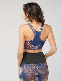 StudioPrint Peacock Feather Sports Bra Apparel & Accessories > Activewear > Sports Bras by Profit Outfits