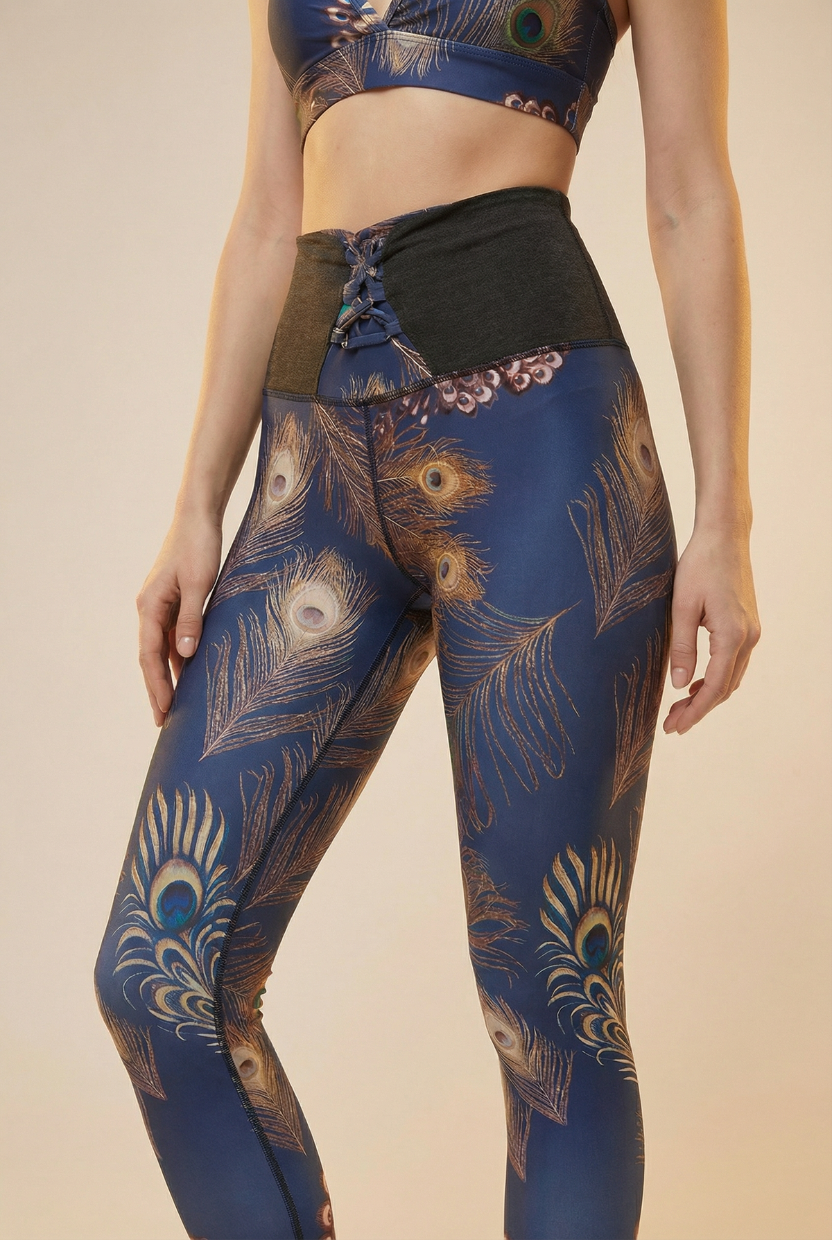 StudioPrint Peacock Feather Sports Legging Apparel & Accessories > Activewear > Leggings > High-Waist Leggings by Profit Outfits