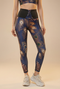 StudioPrint Peacock Feather Sports Legging Apparel & Accessories > Activewear > Leggings > High-Waist Leggings by Profit Outfits