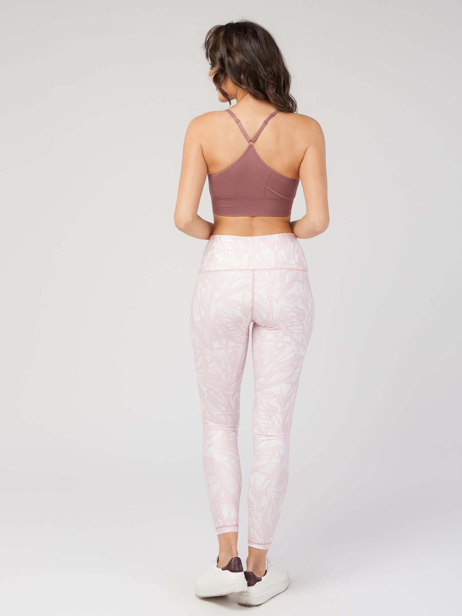 StudioPrint Pink Leaf Pocket High-Waist Legging  by PROFIT OUTFITS