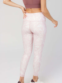StudioPrint Pink Leaf Pocket High-Waist Legging  by PROFIT OUTFITS