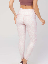 StudioPrint Pink Leaf Pocket High-Waist Legging  by PROFIT OUTFITS