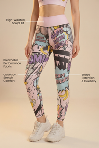 StudioPrint Pop Art High-Waist Legging Apparel & Accessories > Activewear > Leggings > High-Waist Leggings by Profit Outfits