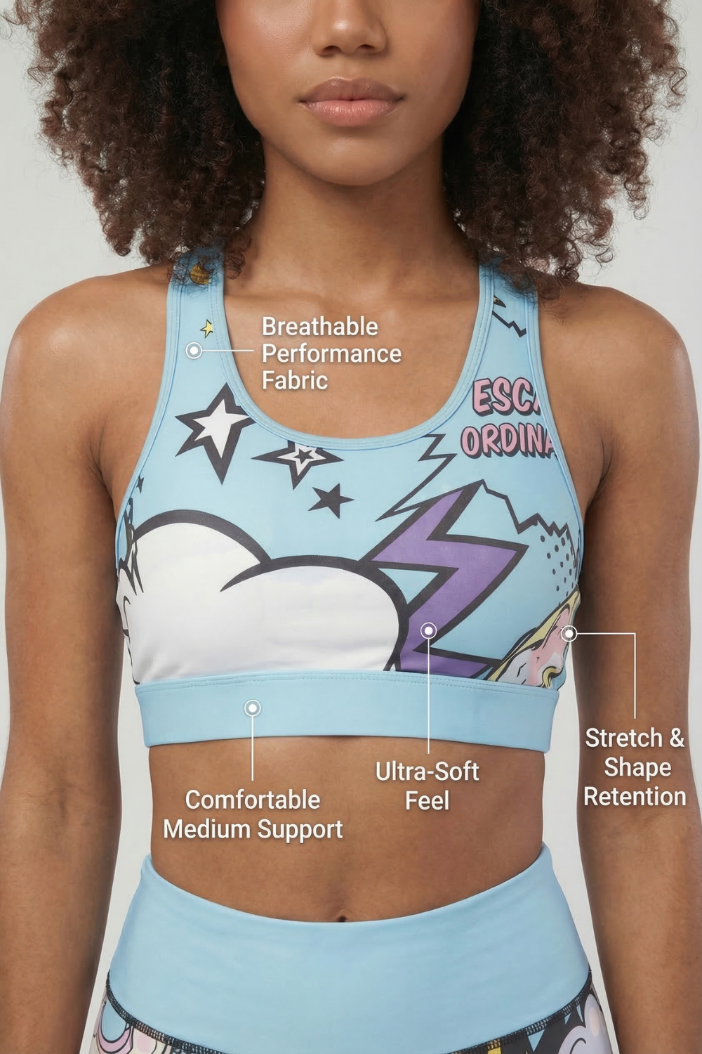 StudioPrint Pop Art Sports Bra Apparel & Accessories > Activewear > Sports Bras by Profit Outfits