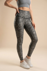 StudioPrint Speckle High-Waist Legging Apparel & Accessories > Activewear > Leggings > High-Waist Leggings by Profit Outfits