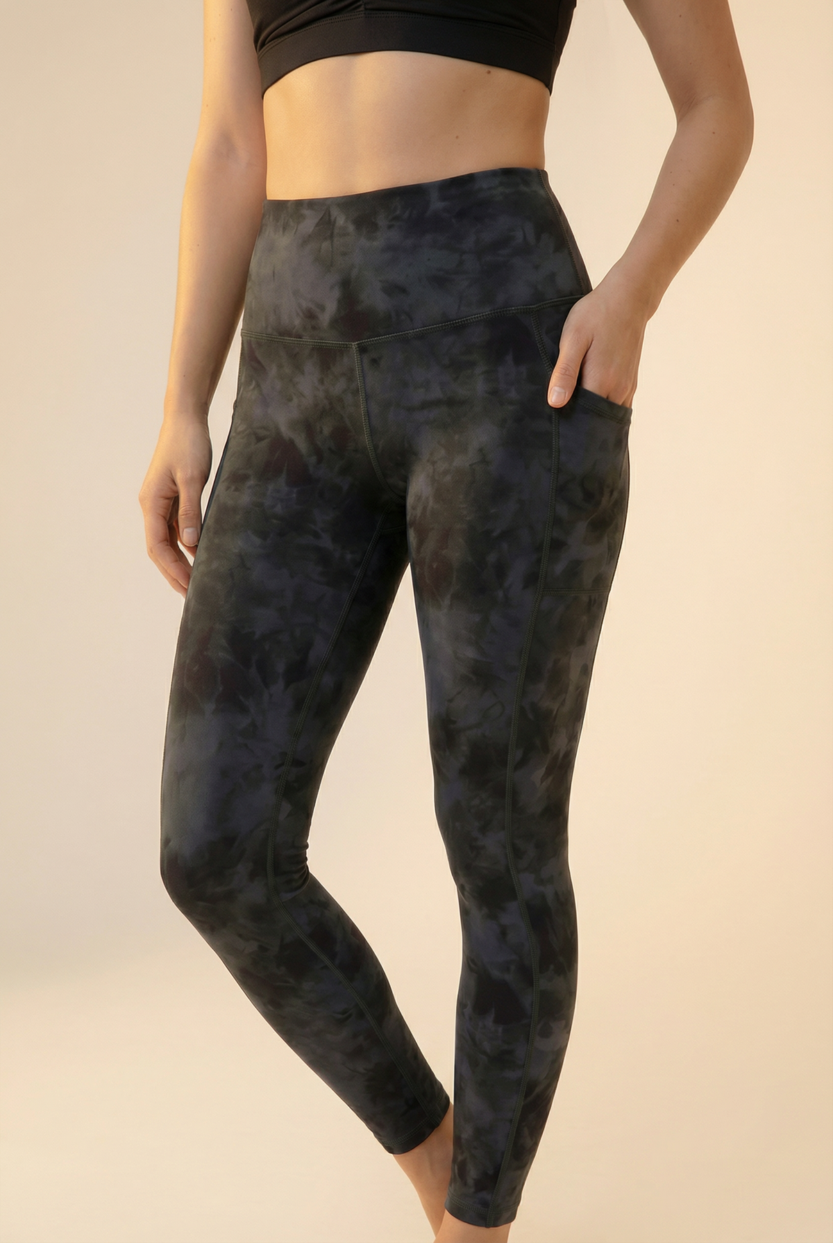 Tie-Dye Lift Pocket High-Waist Legging Apparel & Accessories > Activewear > Leggings > High-Waist Leggings by Profit Outfits