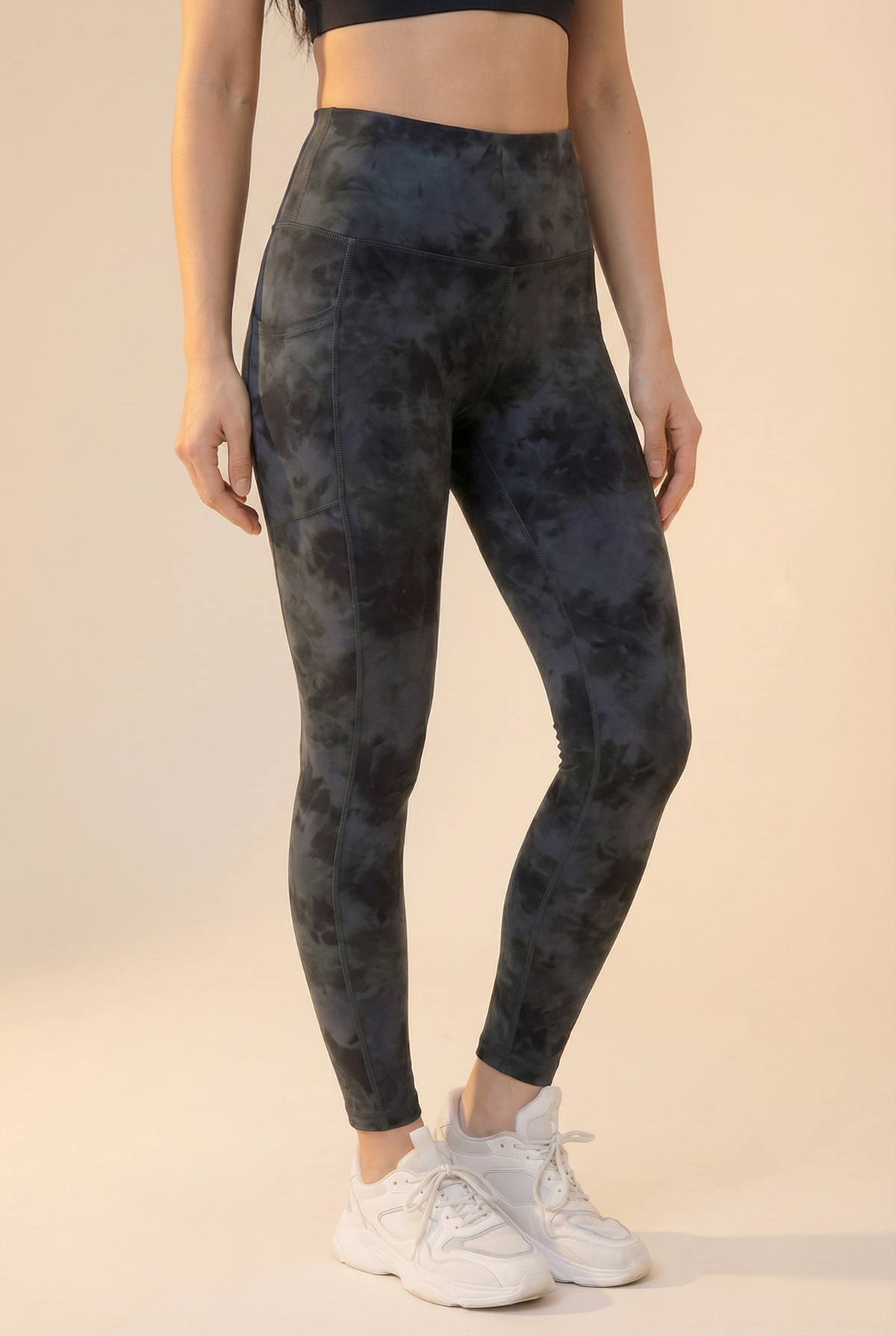 Tie-Dye Lift Pocket High-Waist Legging Apparel & Accessories > Activewear > Leggings > High-Waist Leggings by Profit Outfits