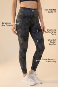 Tie-Dye Lift Pocket High-Waist Legging Apparel & Accessories > Activewear > Leggings > High-Waist Leggings by Profit Outfits