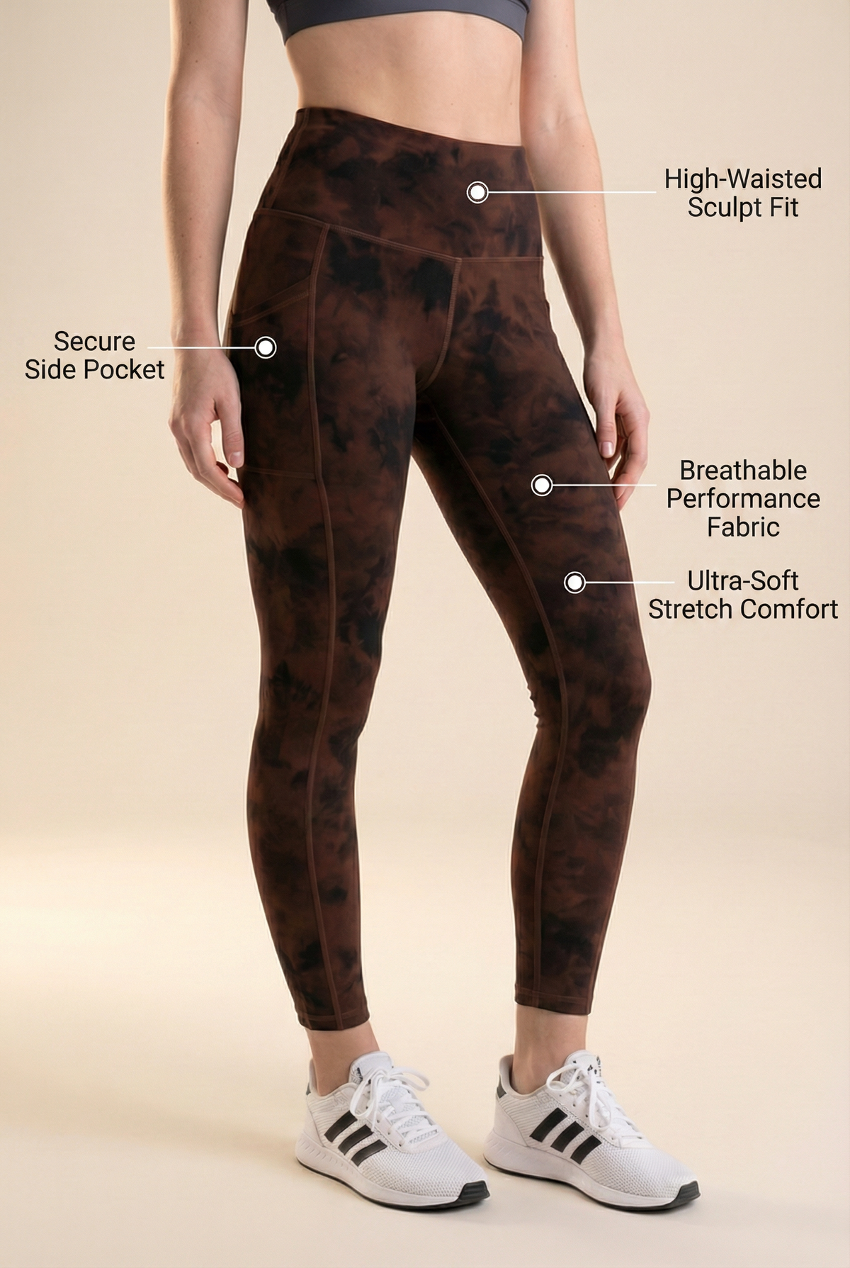 Tie-Dye Lift Pocket High-Waist Legging Apparel & Accessories > Activewear > Leggings > High-Waist Leggings by Profit Outfits