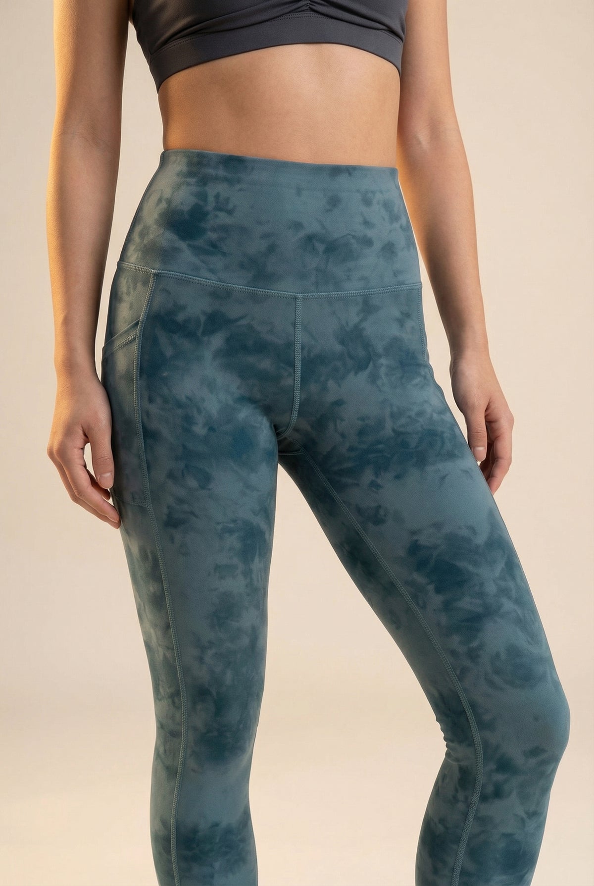 Tie-Dye Lift Pocket High-Waist Legging Apparel & Accessories > Activewear > Leggings > High-Waist Leggings by Profit Outfits