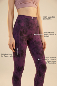 Tie-Dye Lift Pocket High-Waist Legging Apparel & Accessories > Activewear > Leggings > High-Waist Leggings by Profit Outfits