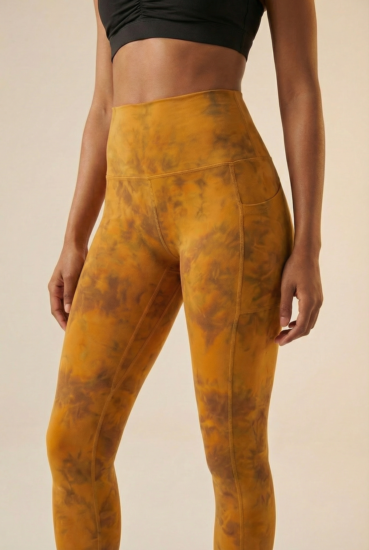 Tie-Dye Lift Pocket High-Waist Legging Apparel & Accessories > Activewear > Leggings > High-Waist Leggings by Profit Outfits