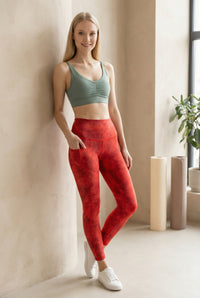 Tie-Dye Lift Pocket High-Waist Legging Apparel & Accessories > Activewear > Leggings > High-Waist Leggings by Profit Outfits