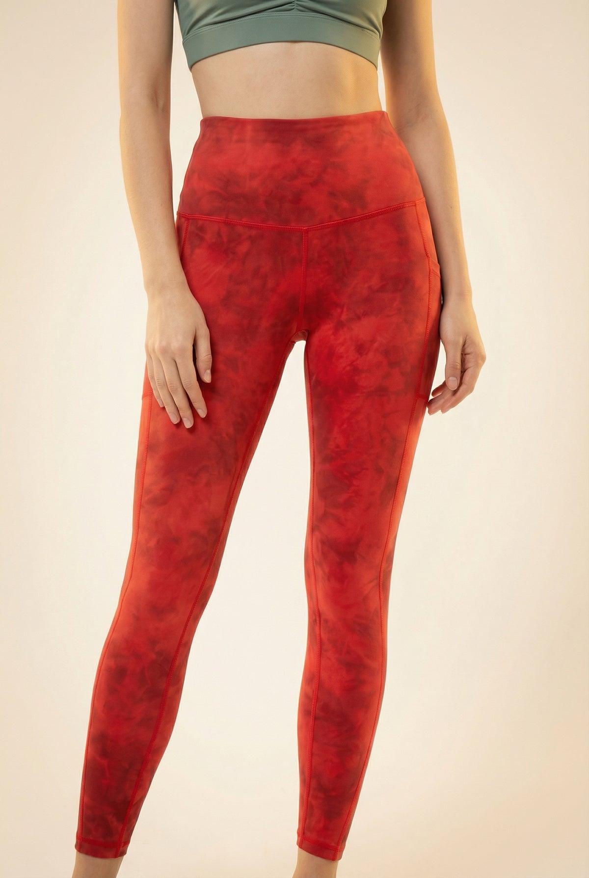 Tie-Dye Lift Pocket High-Waist Legging Apparel & Accessories > Activewear > Leggings > High-Waist Leggings by Profit Outfits