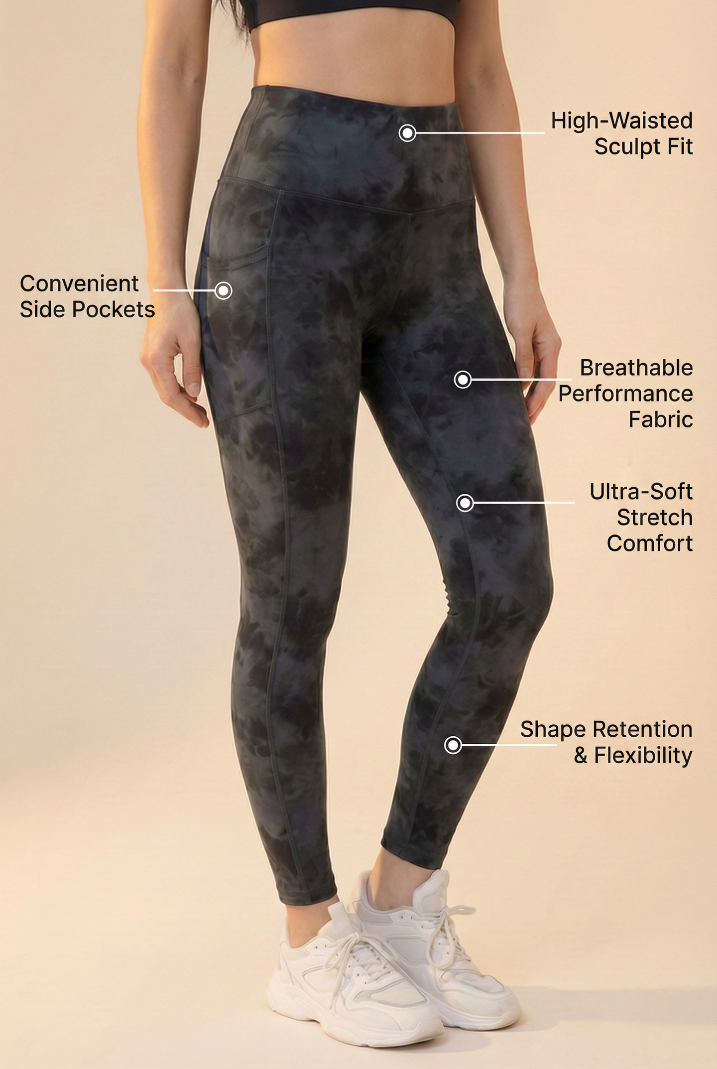 Tie-Dye Lift Pocket High-Waist Legging  by PROFIT OUTFITS