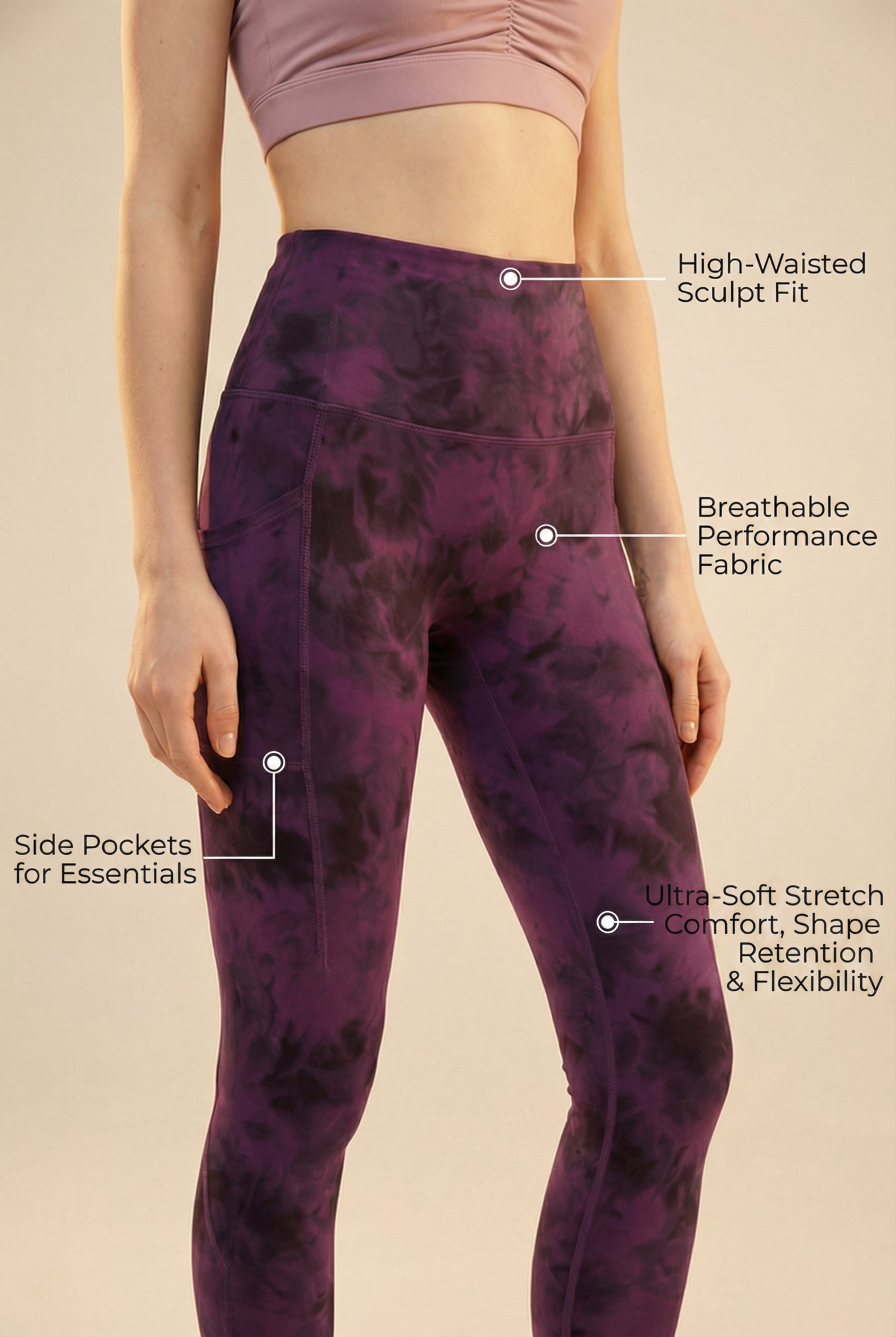Tie-Dye Lift Pocket High-Waist Legging  by PROFIT OUTFITS