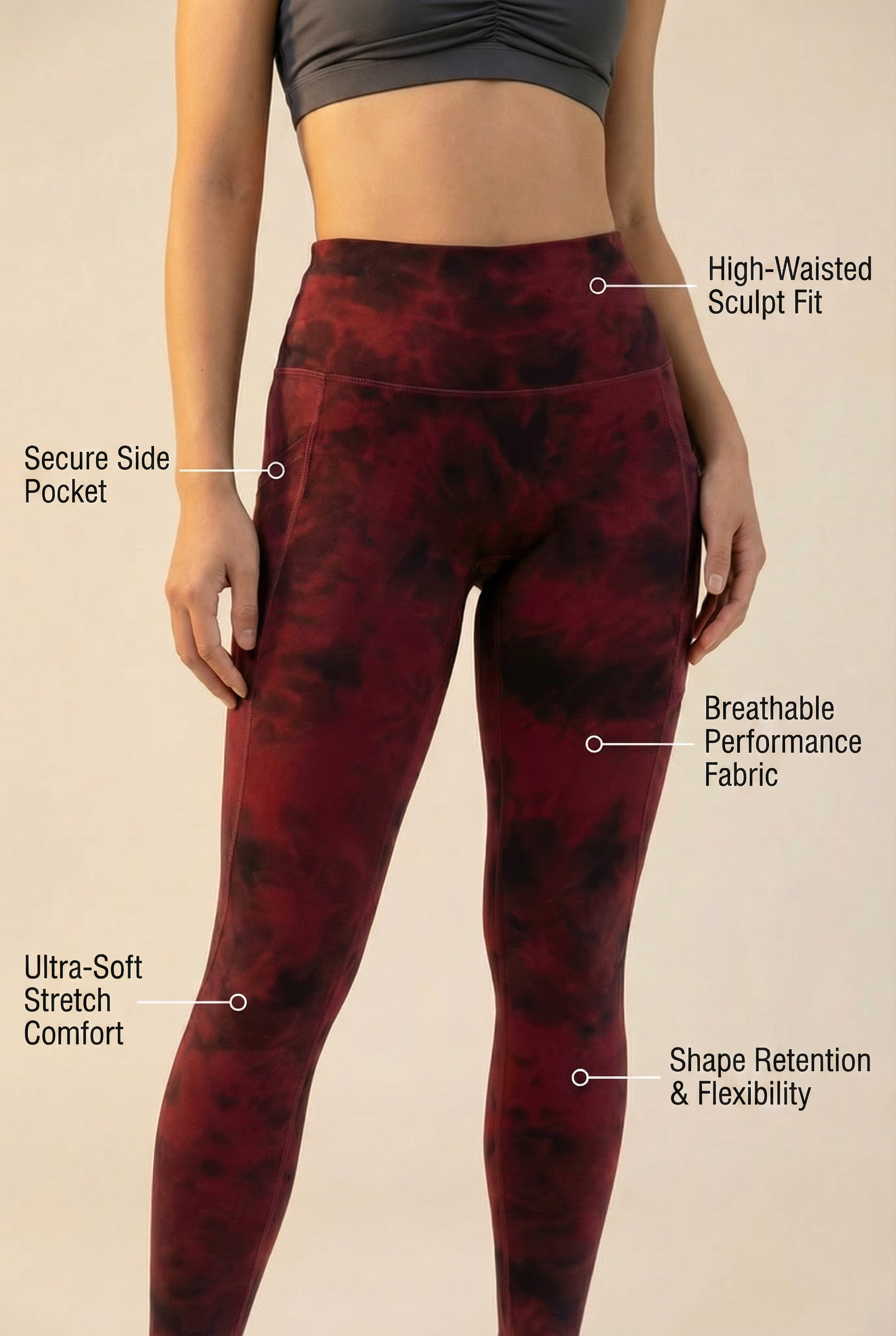 Tie-Dye Lift Pocket High-Waist Legging  by PROFIT OUTFITS