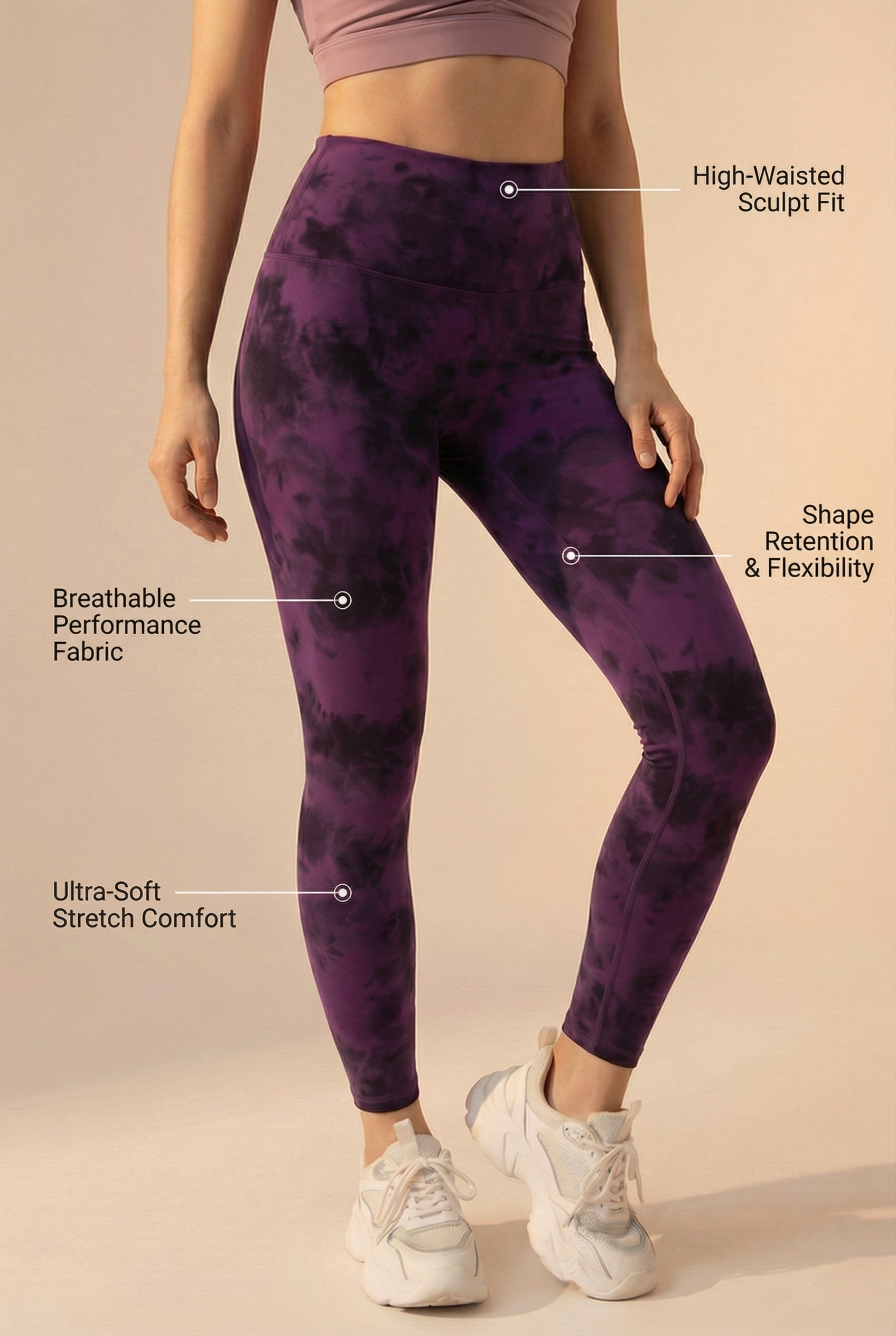 Tie-Dye Printed Lift High-Waist Legging  by Profit Outfits