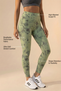 Tie-Dye Printed Lift High-Waist Legging  by Profit Outfits