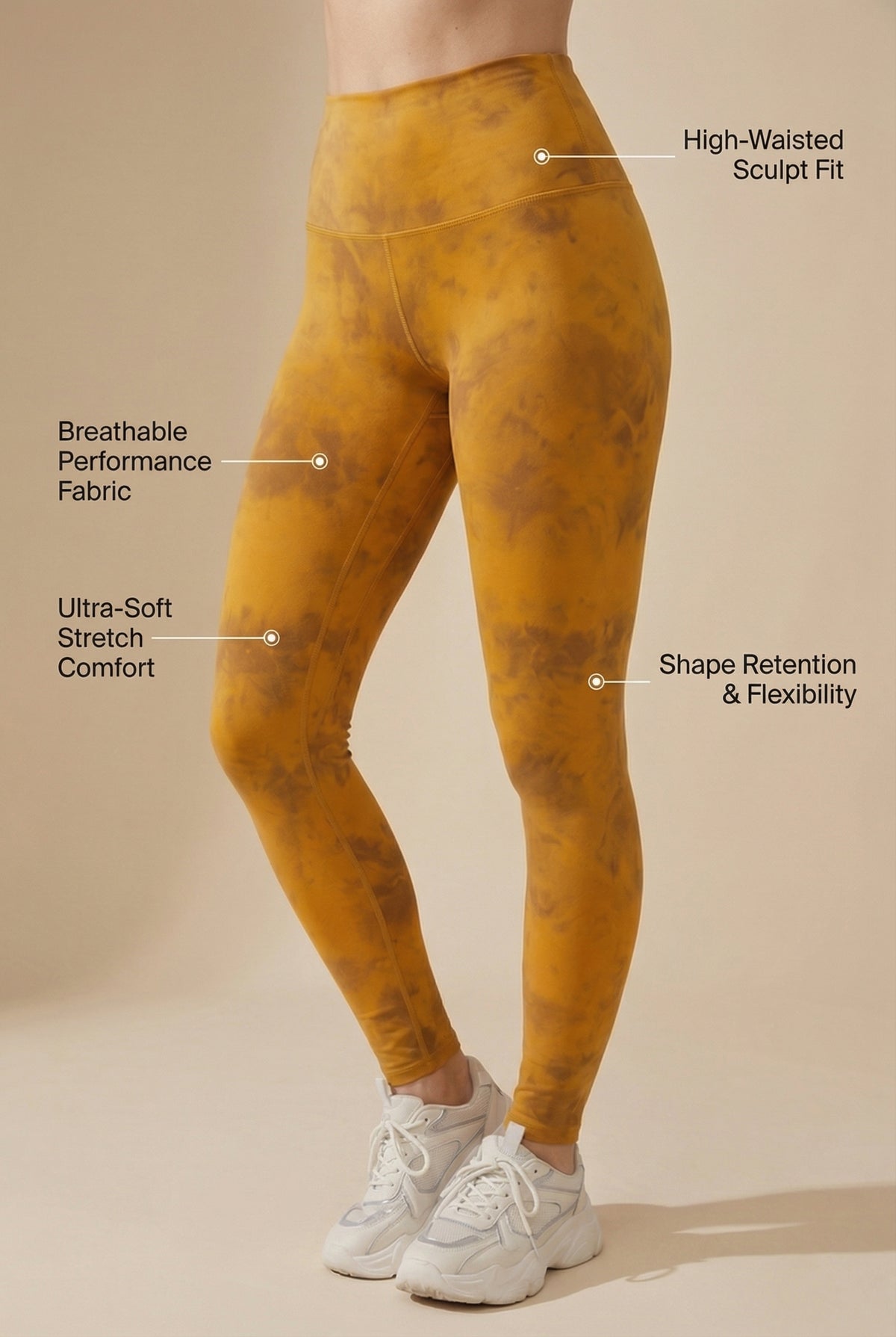 Tie-Dye Printed Lift High-Waist Legging - Orange Apparel & Accessories > Activewear > Leggings > High-Waist Leggings by Profit Outfits
