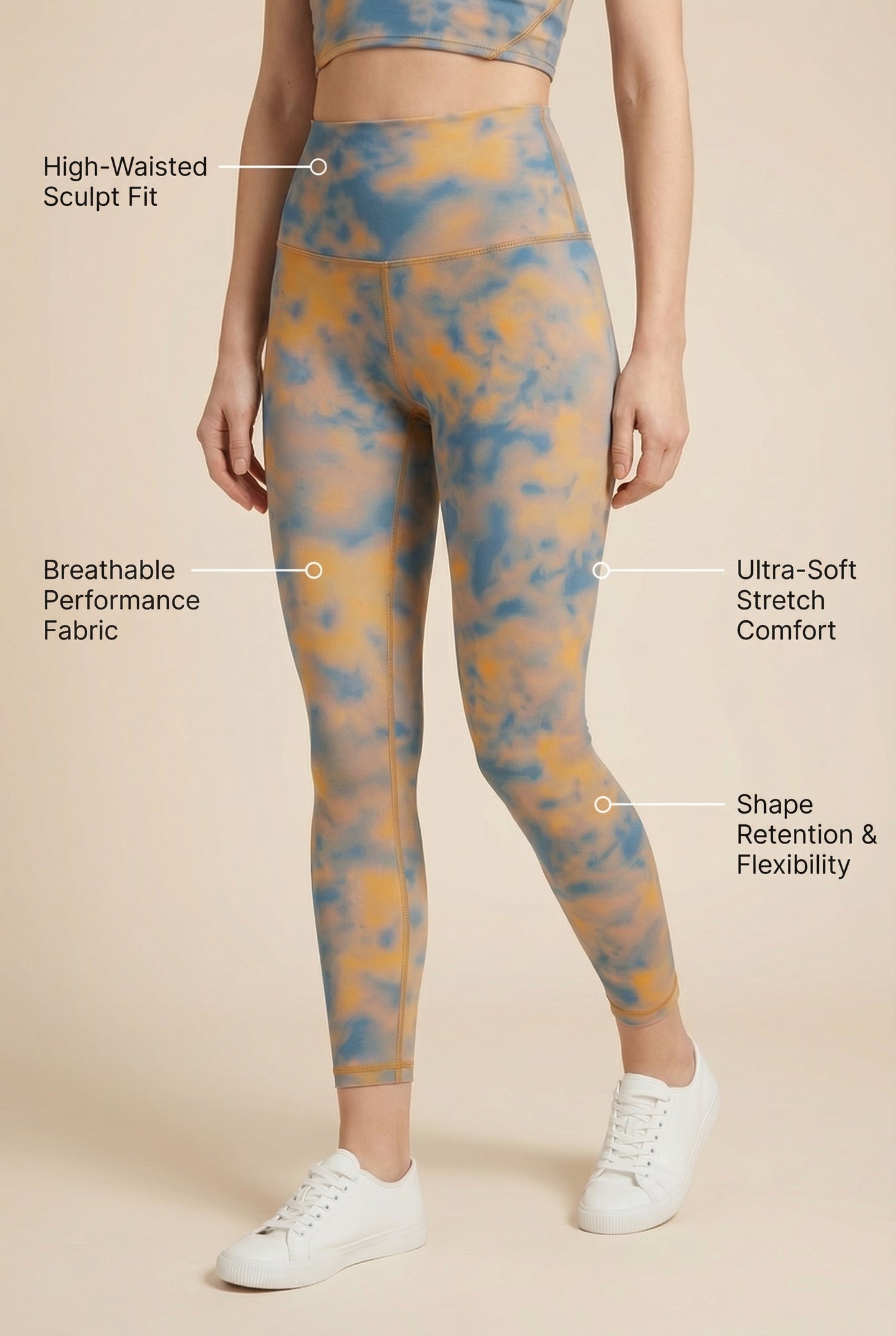 Tie-Dye Printed Yoga Legging  by Profit Outfits
