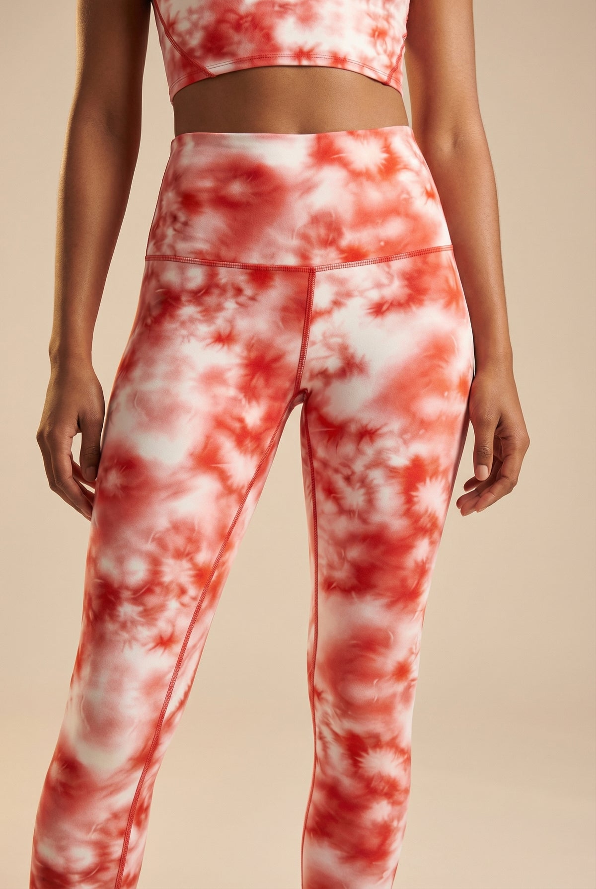 Tie-Dye Printed Yoga Legging - Dark Berry Apparel & Accessories > Activewear > Leggings > High-Waist Leggings by Profit Outfits