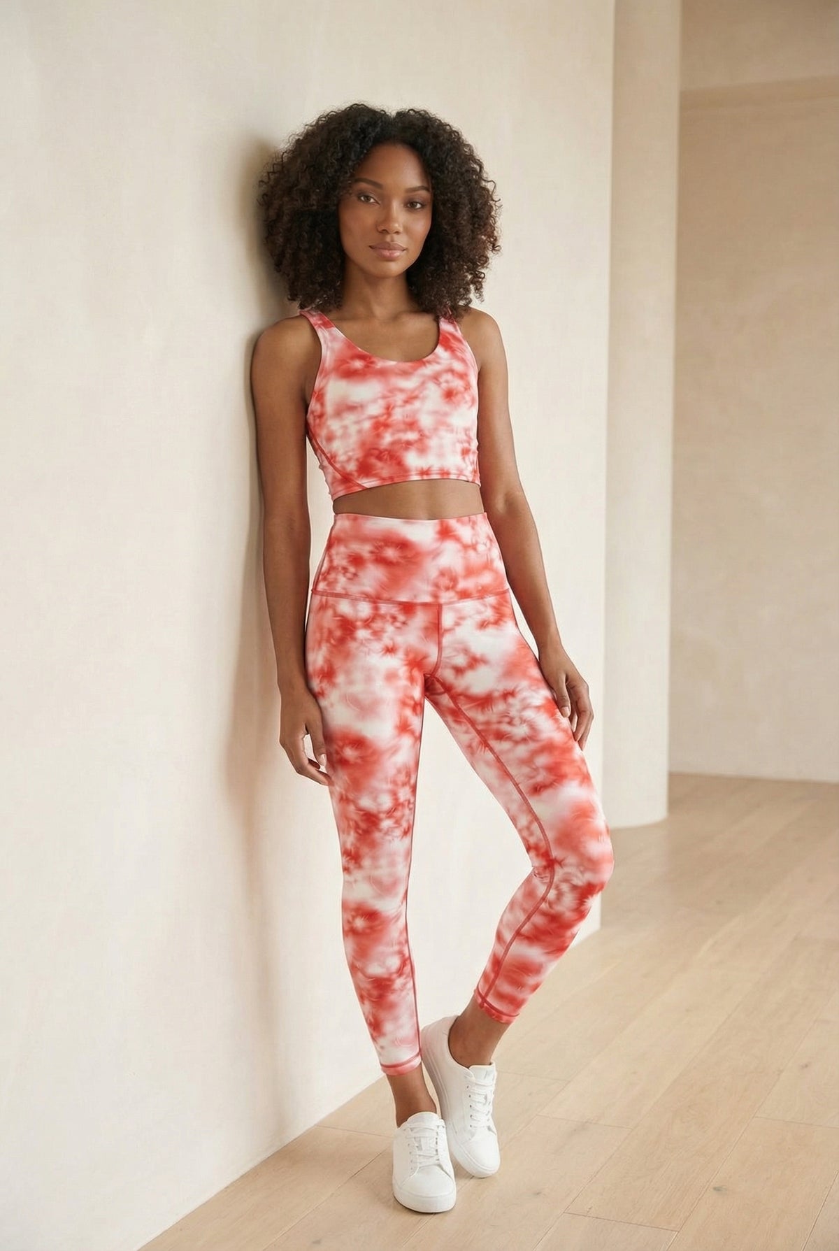 Tie-Dye Printed Yoga Legging - Dark Berry Apparel & Accessories > Activewear > Leggings > High-Waist Leggings by Profit Outfits