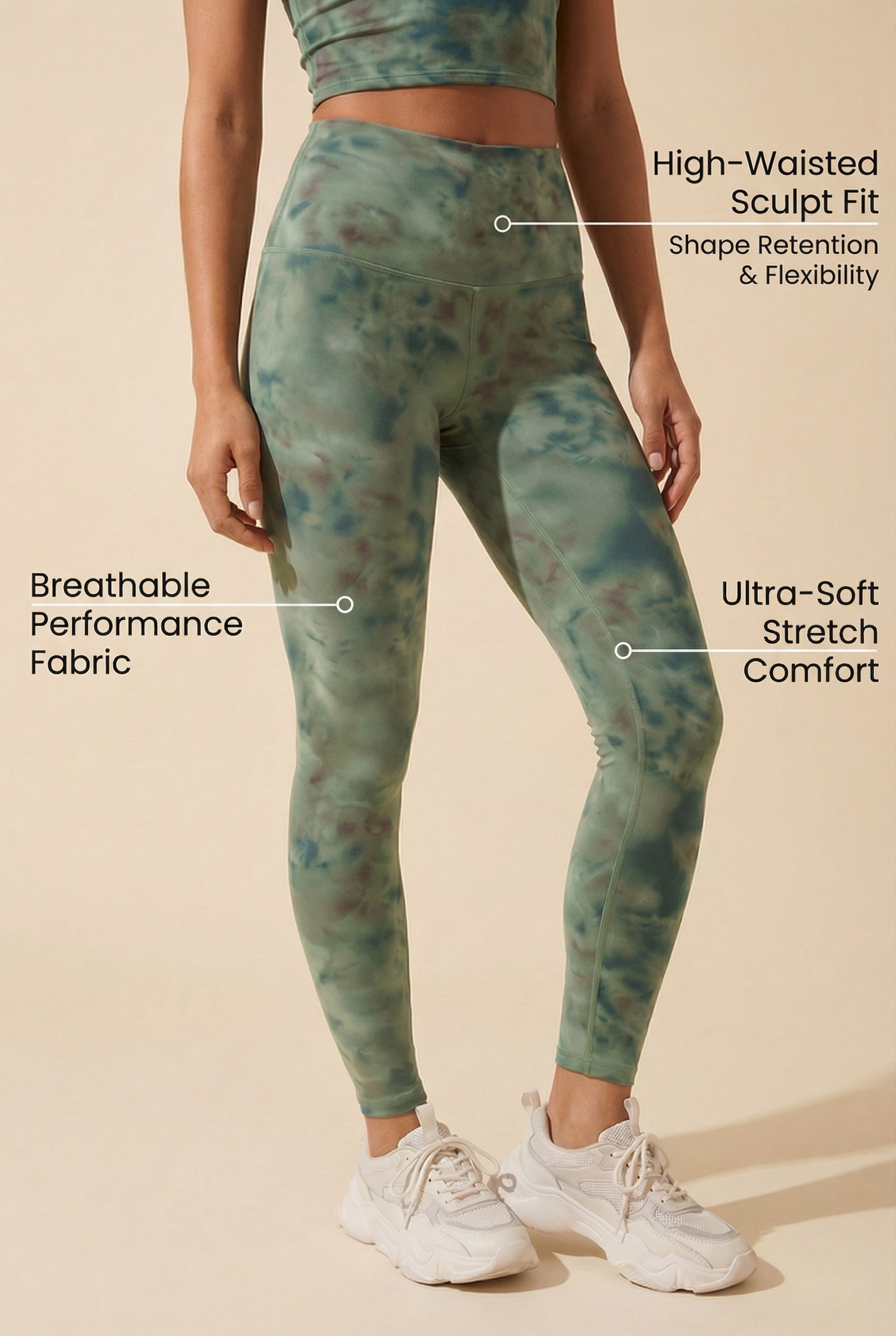 Tie-Dye Printed Yoga Legging  by Profit Outfits
