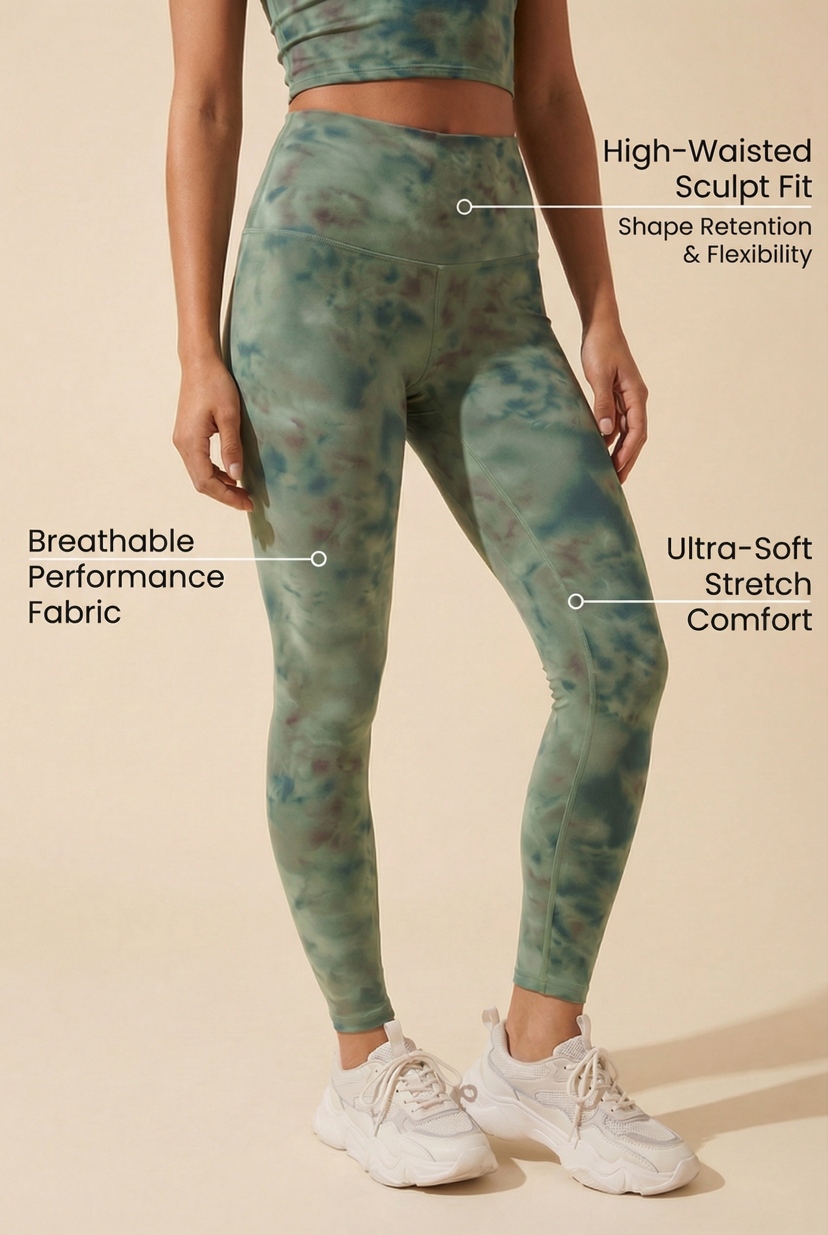 Tie-Dye Printed Yoga Legging  by Profit Outfits
