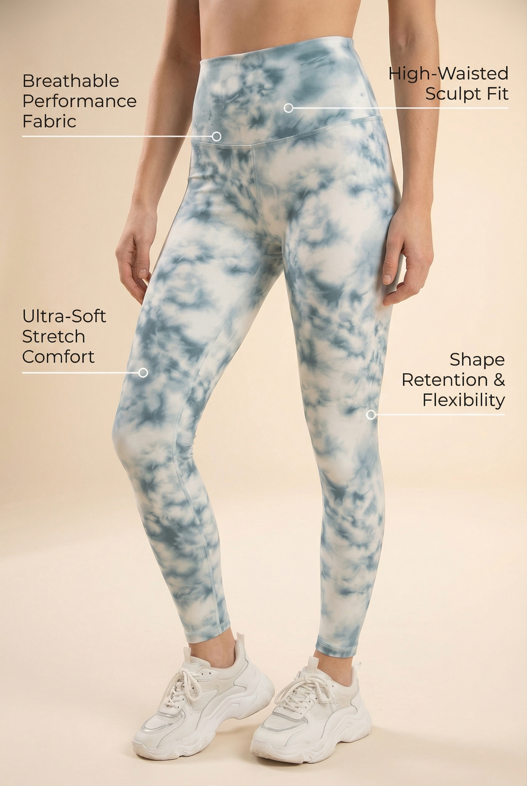 Tie-Dye Printed Yoga Legging  by Profit Outfits