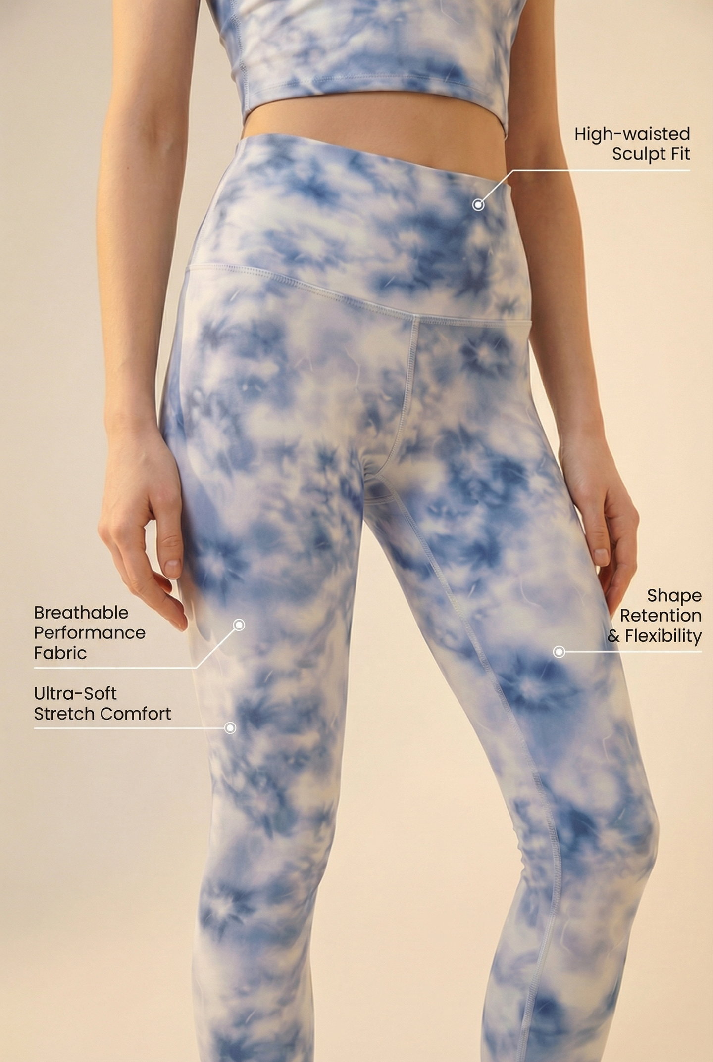 Tie-Dye Printed Yoga Legging  by Profit Outfits