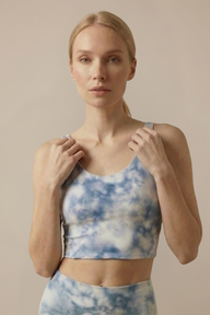 Tie-Dye Printed Yoga Sports Bra Apparel & Accessories > Activewear > Sports Bras by Profit Outfits