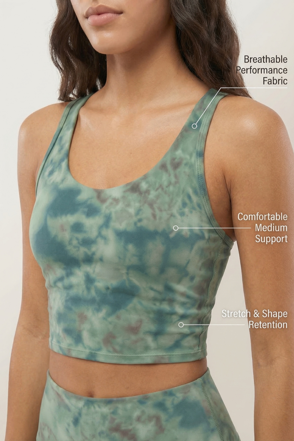 Tie-Dye Printed Yoga Sports Bra  by Profit Outfits