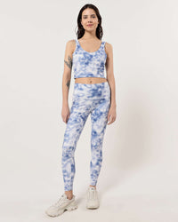 Mallas de yoga estampadas con efecto tie-dye