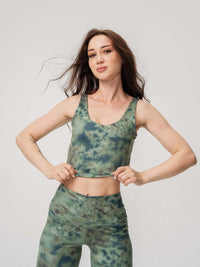 Sujetador deportivo de yoga estampado tie-dye