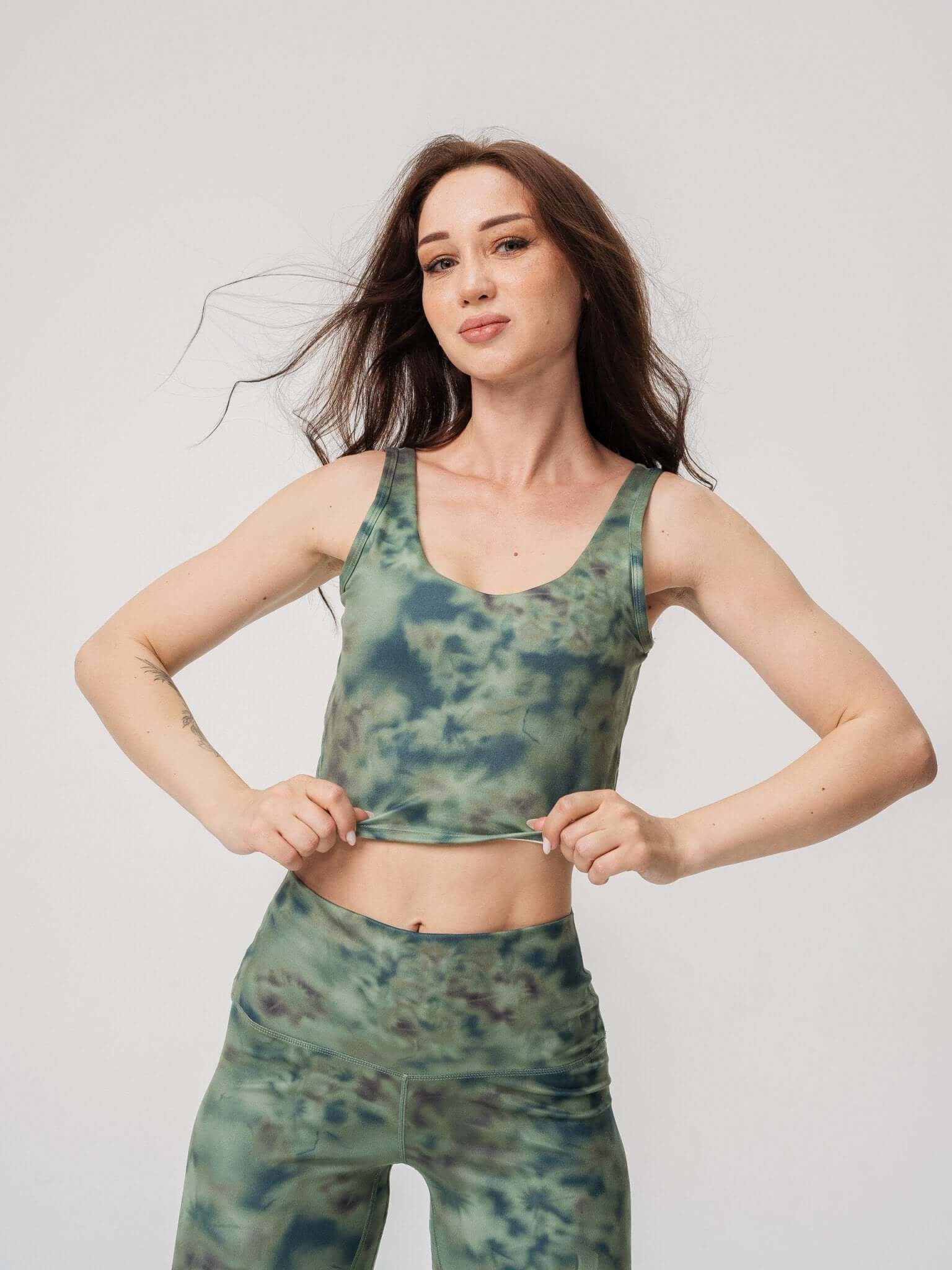 Sujetador deportivo de yoga estampado tie-dye