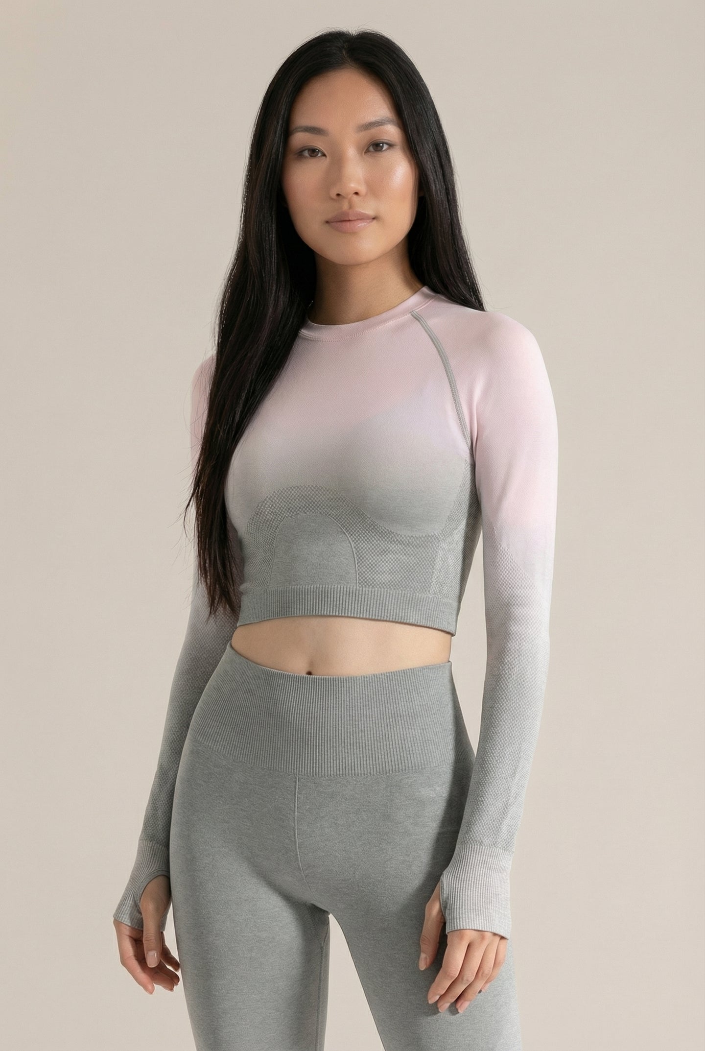 SoftTouch Ombre Long Sleeve Crop Top