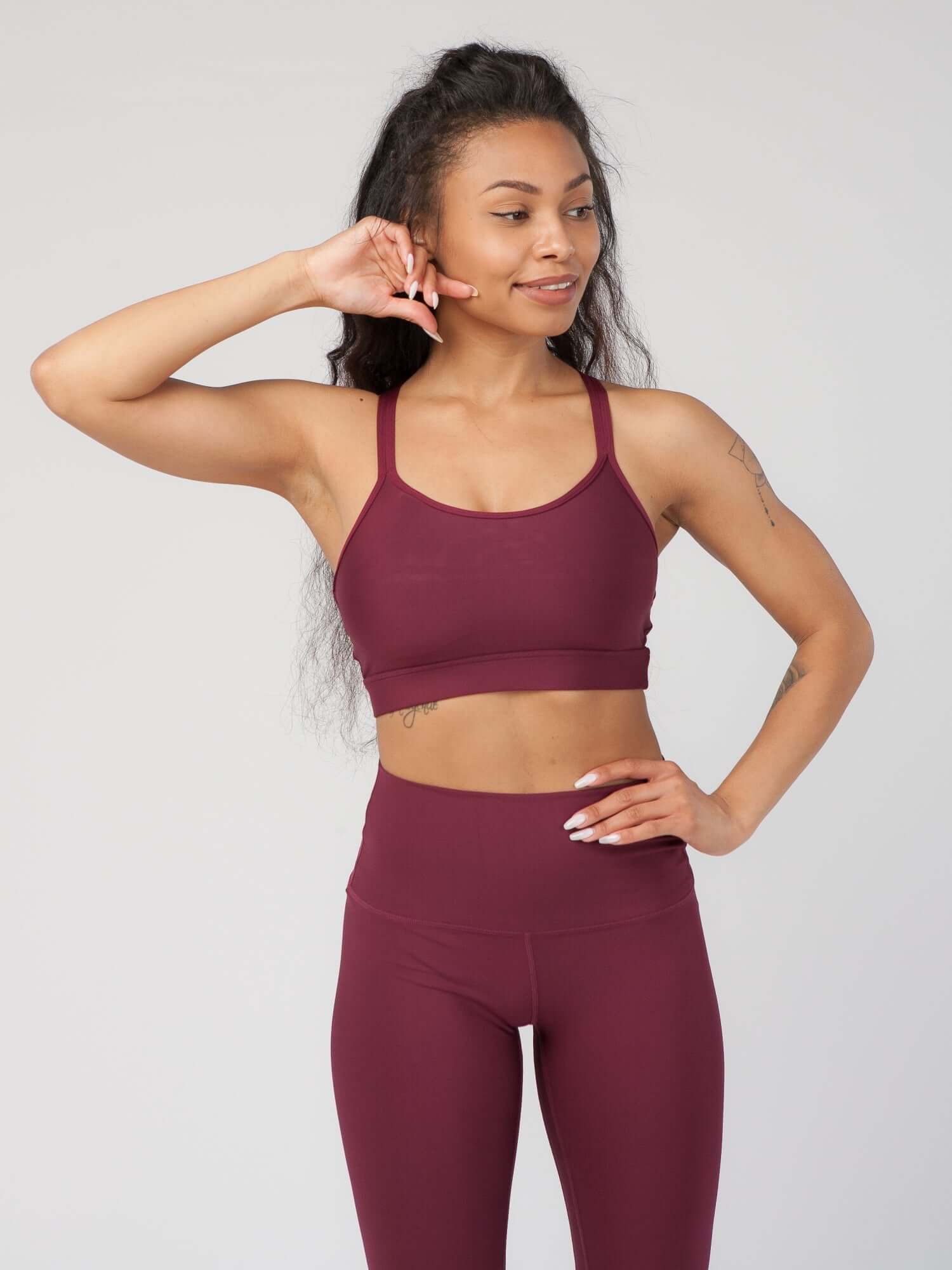 Knotted Back Sports Bra  by Profit Outfits