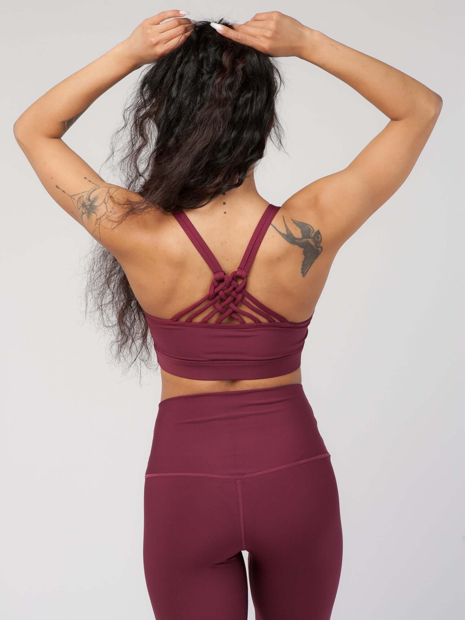 Knotted Back Sports Bra  by Profit Outfits