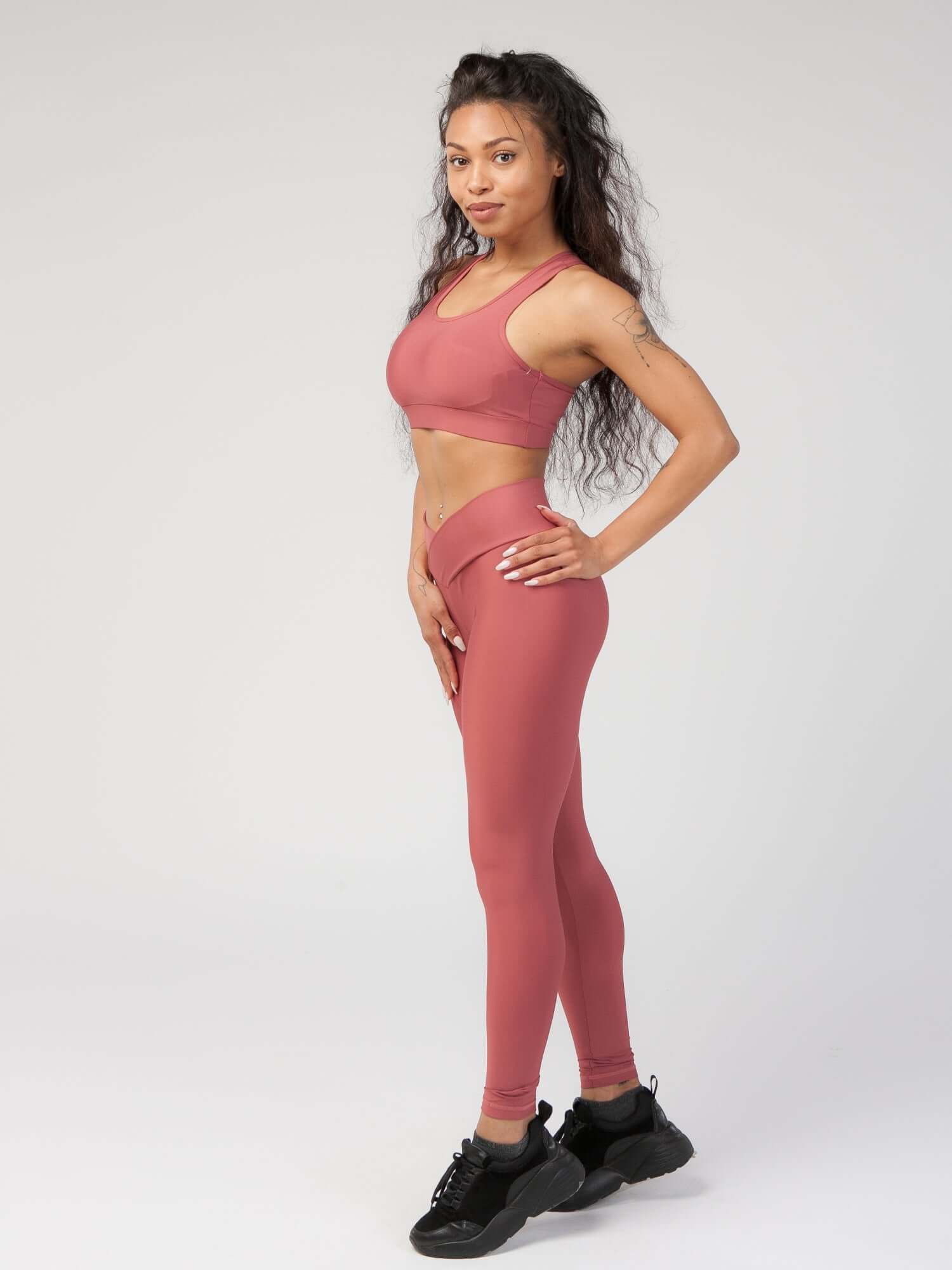 V Front High Waist Legging  by Profit Outfits