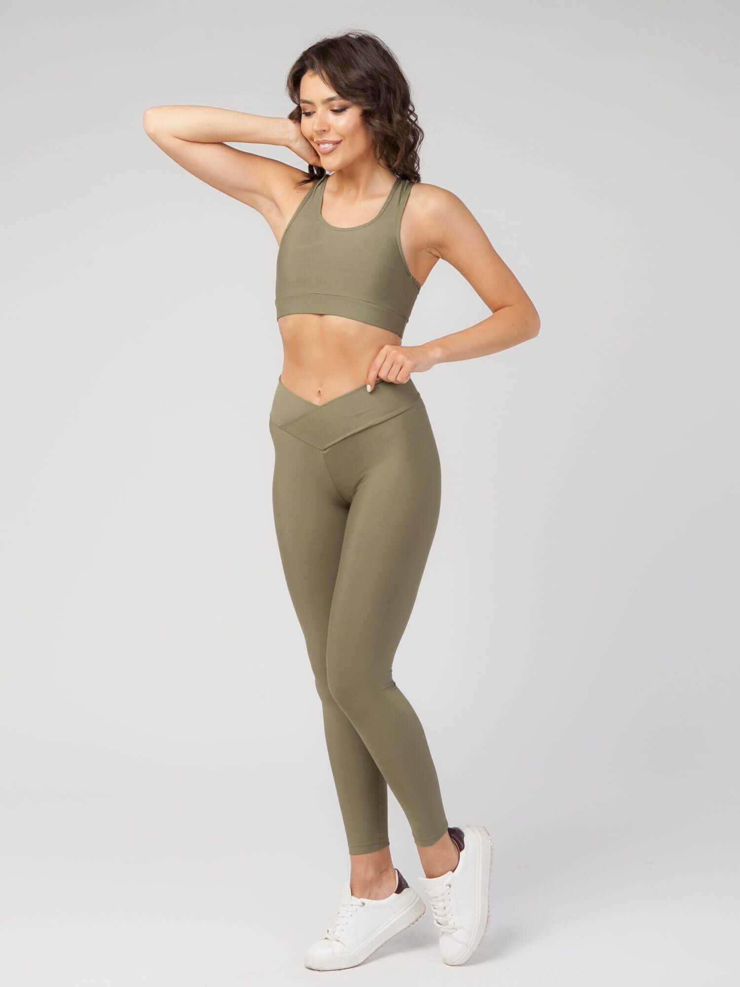 V Front High Waist Legging  by Profit Outfits