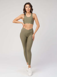 V Front High Waist Legging  by Profit Outfits