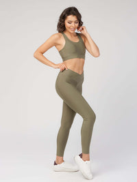 V Front High Waist Legging  by Profit Outfits
