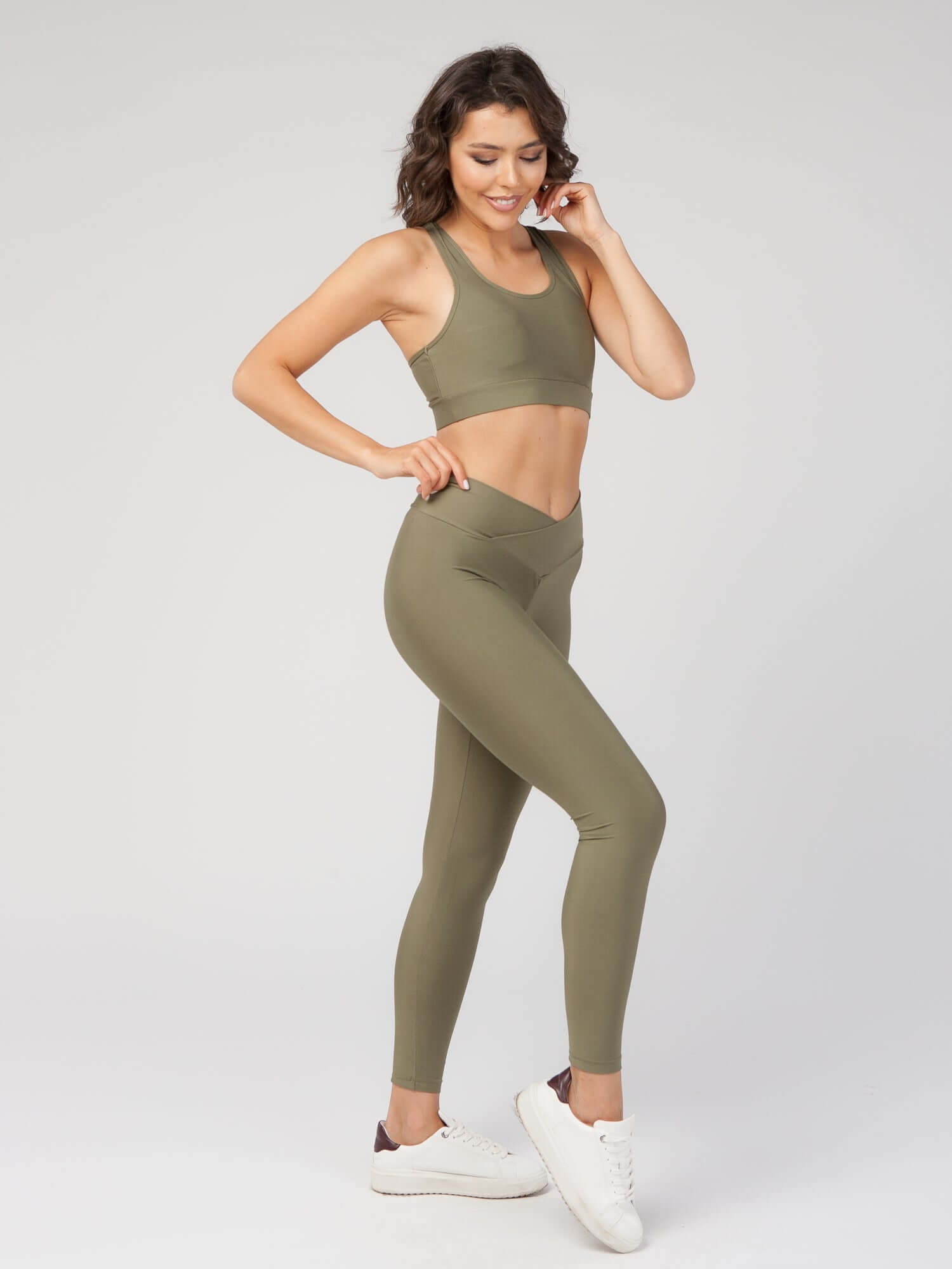V Front High Waist Legging  by Profit Outfits