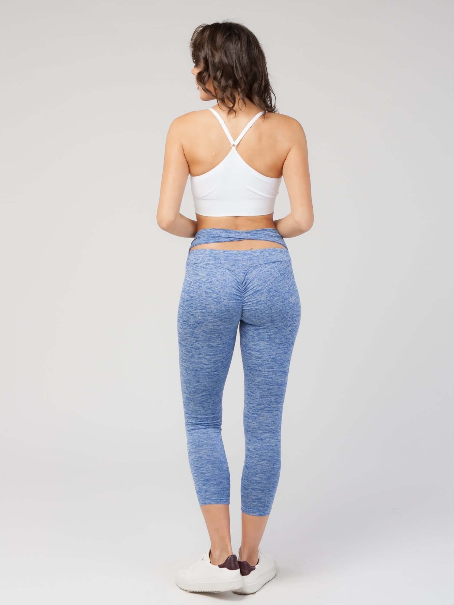 Melange Seamless Legging (K189304-Blue Melange-S) - Activewear | Legging | Starting at $16.5 from Profit Outfits