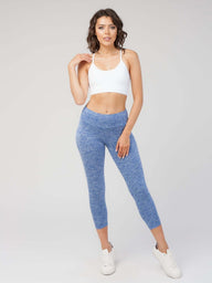 Melange Seamless Legging (K189304-Blue Melange-S) - Activewear | Legging | Starting at $16.5 from Profit Outfits