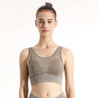 Melange Sports Bra (AMI901B-KHAKI-S) - Activewear | Sports Bra | Starting at $13.5 from Profit Outfits